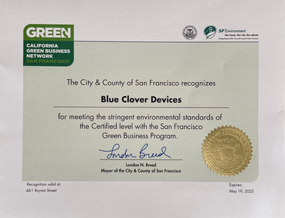 Blue Clover is a Certified California Green Business